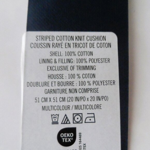 Hudson Bay Company Stripe, 100% cotton -  Pillow. Sz 19 in x 19 in.  NWT - Picture 6 of 9